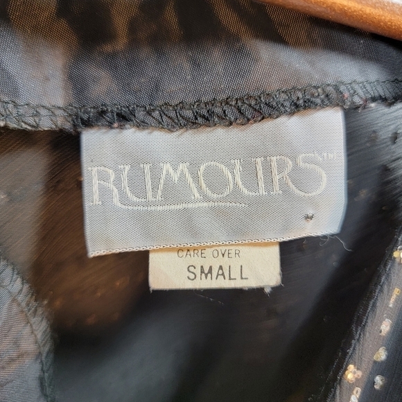 Vintage Rumours sequined see-through black top. Small - Picture 8 of 16